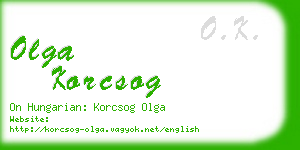 olga korcsog business card